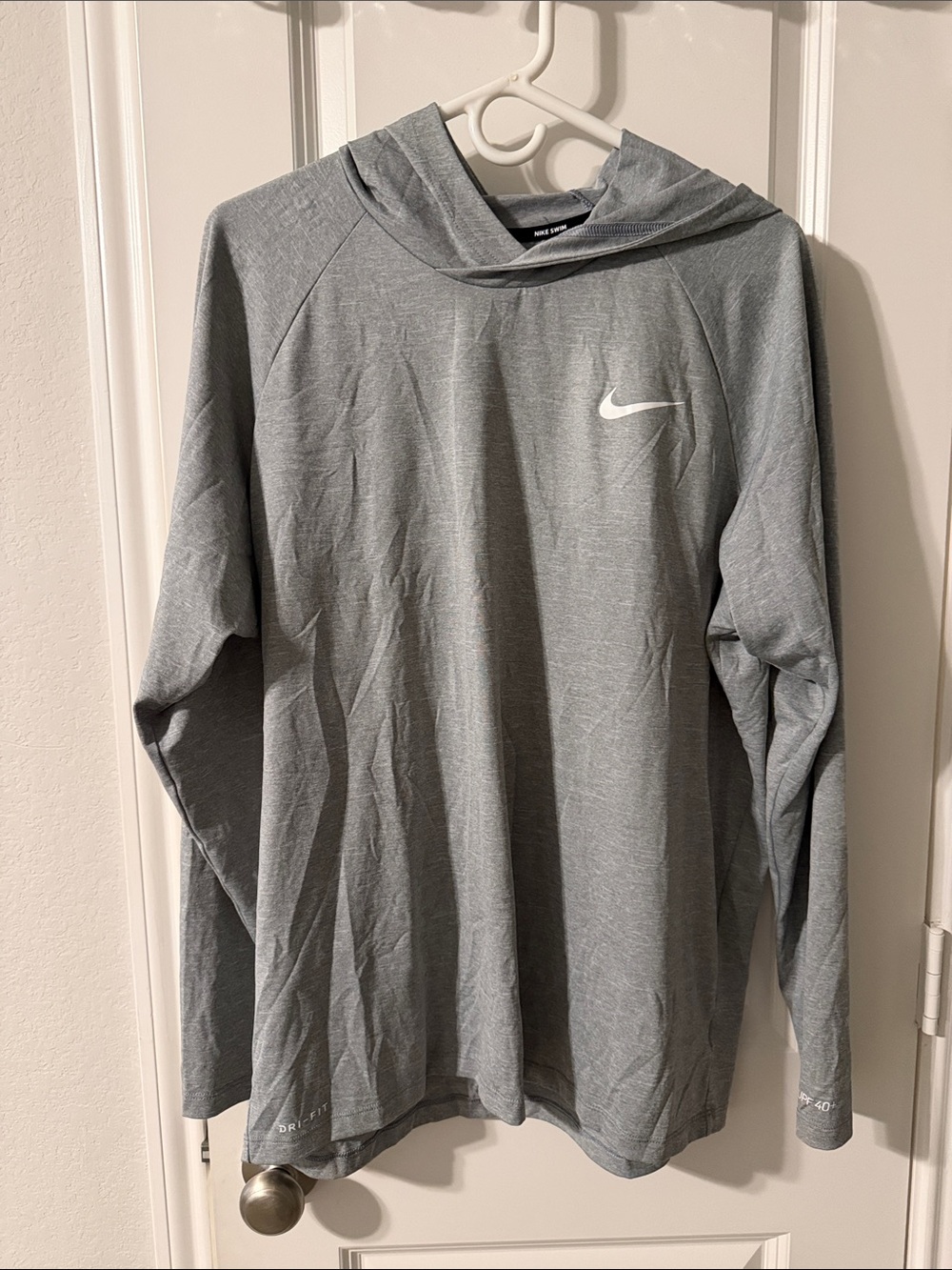 Nike Men's Grey Crewneck Dri-FIT Pullover Hoodie